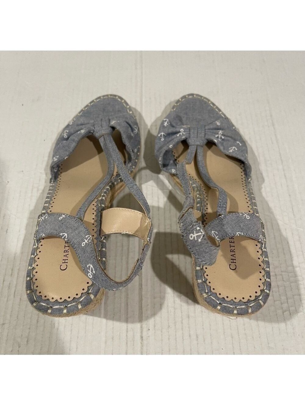 Women’s Charter Club Kika Blue Espadrille Wedges Size 11 US! - Picture 8 of 9